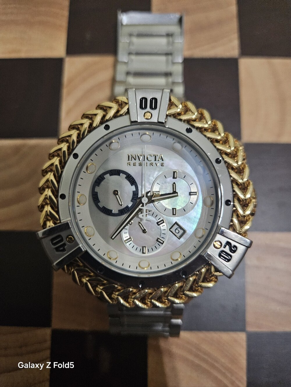 Invicta Reserve Hercules Two-Tone Chronograph Watch W/ Mother of-Pearl Dial 53mm